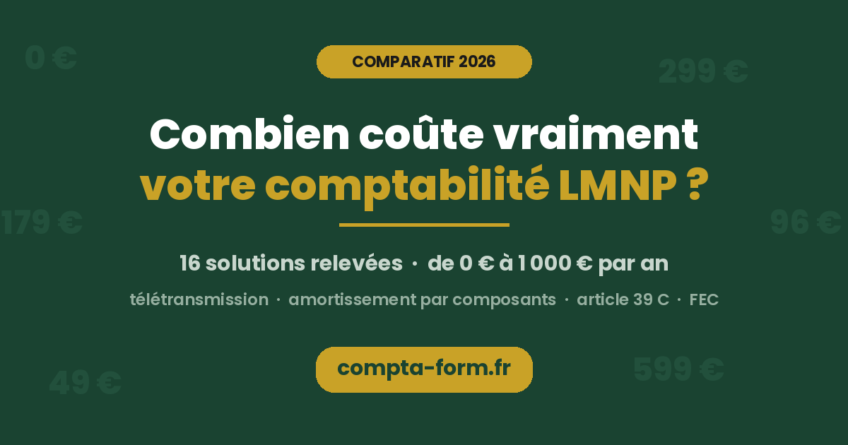 Combien coûte vraiment votre comptabilité LMNP ? Comparatif 2026 : 16 solutions relevées, de 0 € à 1 000 € par an.