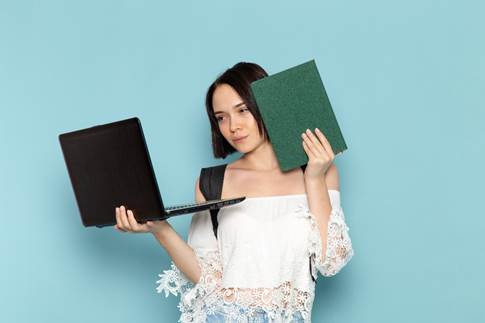 Female student with laptop