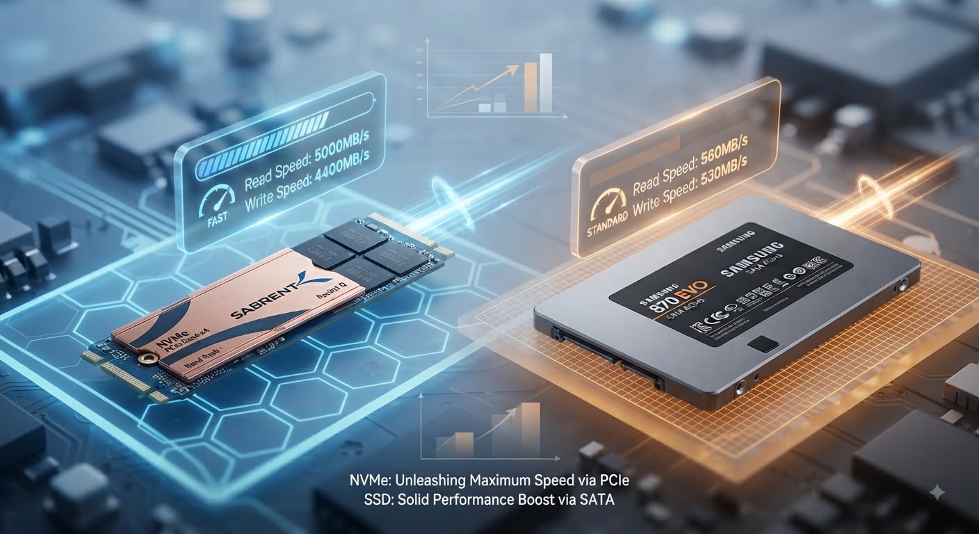 SATA SSD vs NVMe SSD – storage upgrade comparison for PCs in Lebanon