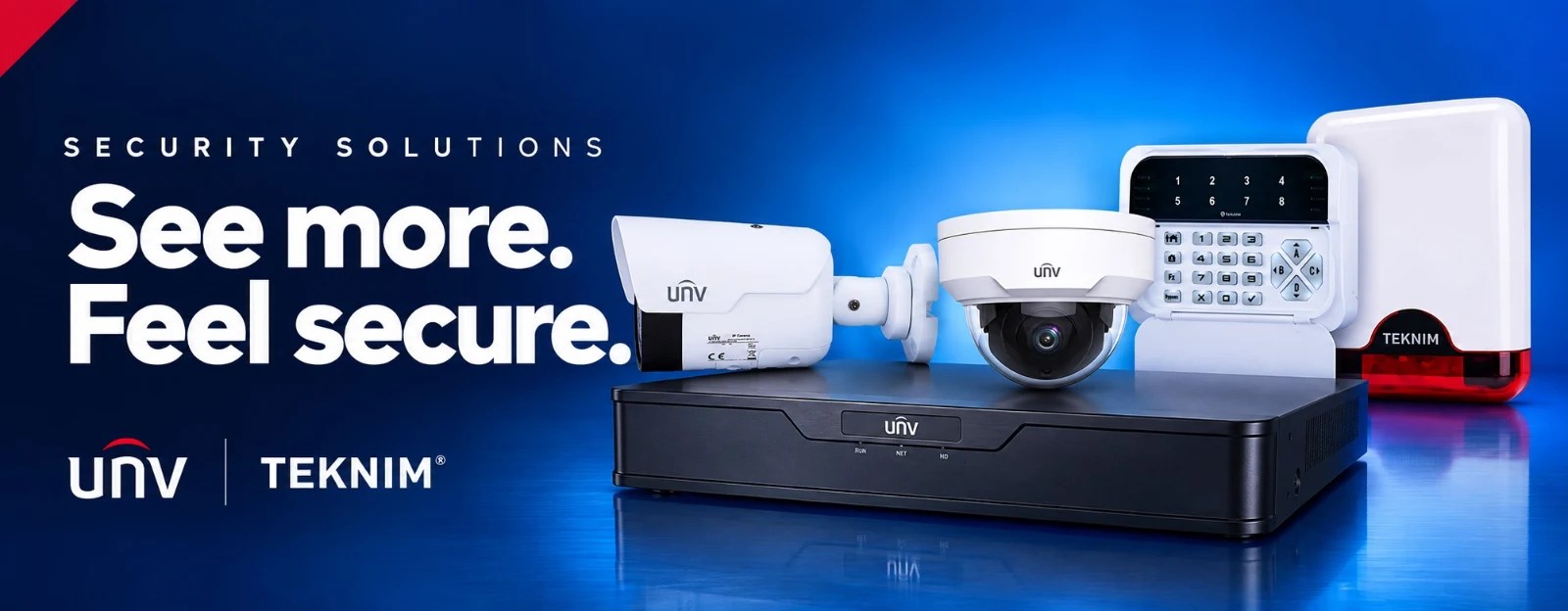 Security Solutions: UNV cameras and NVR with Teknim alarm systems at CompuOne Lebanon