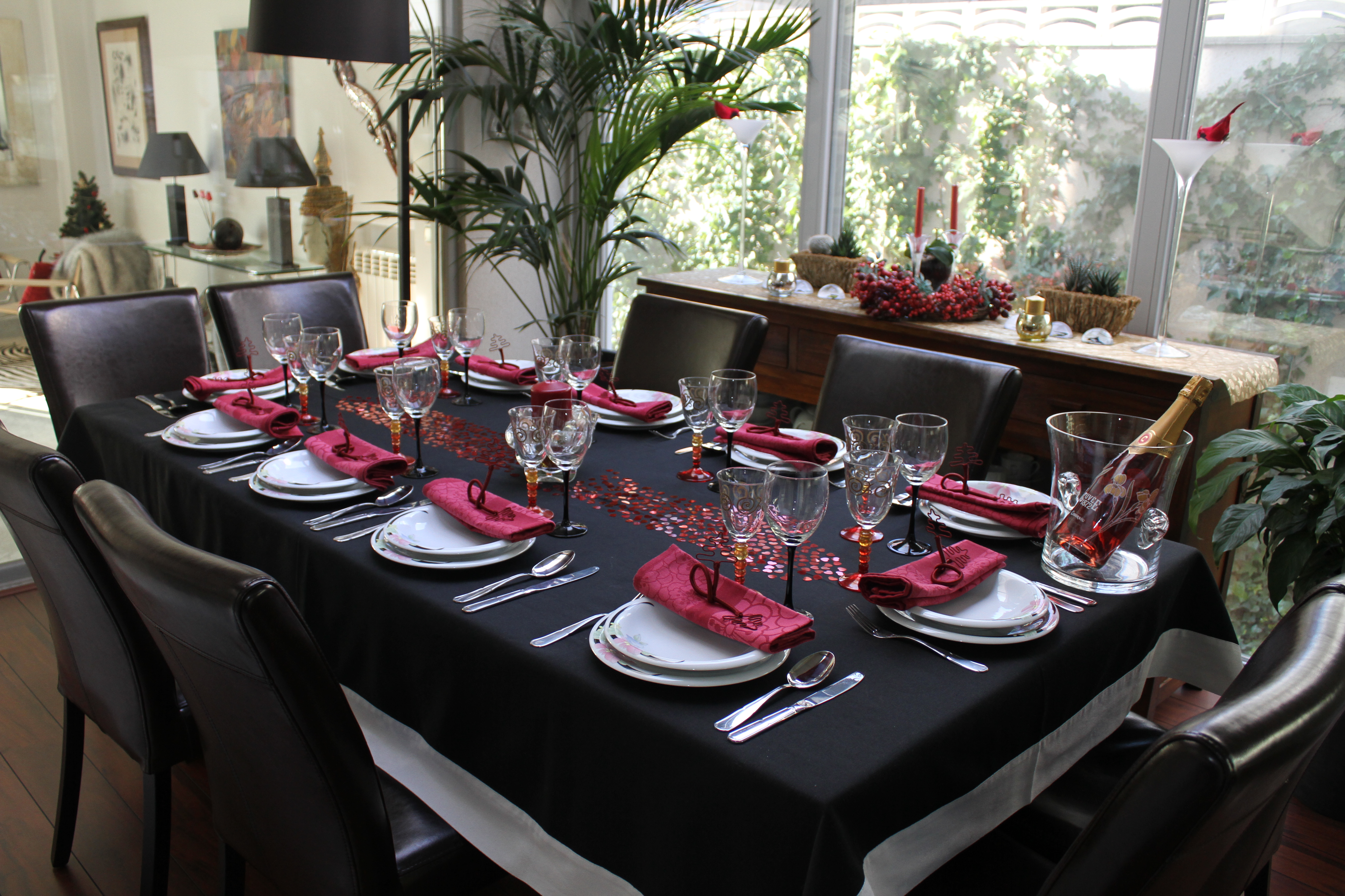 Mesa Negro Y Ojo Navidad Con Aire De Menta