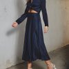 NAVY MIDI DRESS
