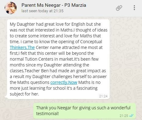 Primary Math Testimonial
