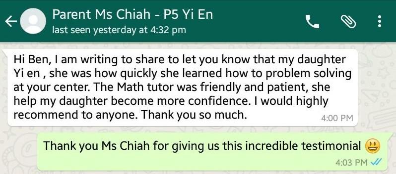 Primary Math Testimonial