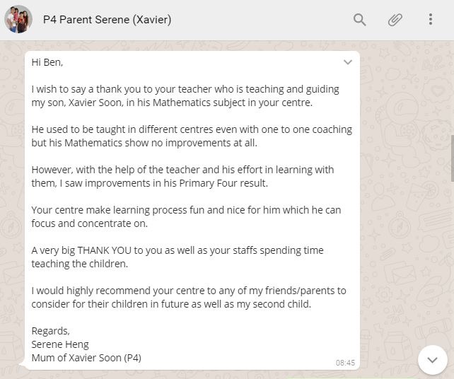 Primary Math Testimonial
