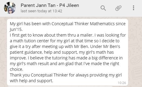 Primary Math Testimonial