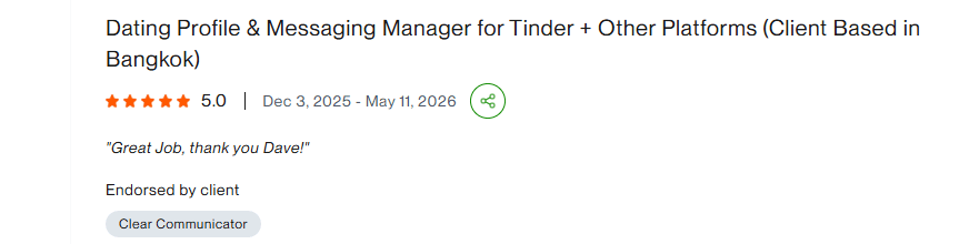 Client review on Upwork