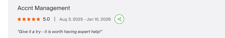 Client review on Upwork