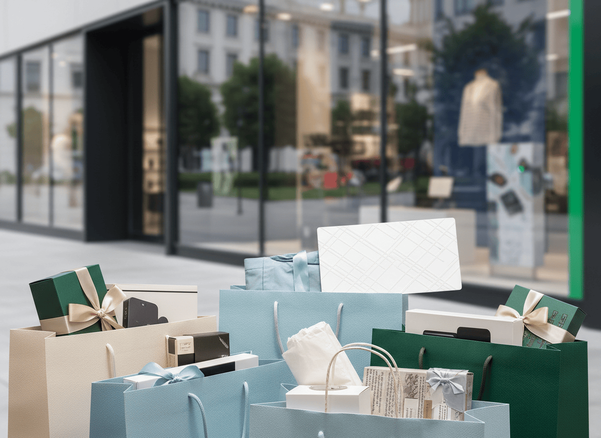 Retail shopping bags ready for local delivery
