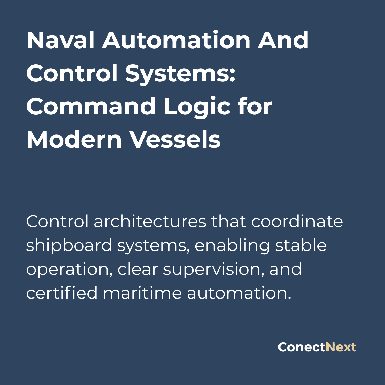 Control architectures that coordinate shipboard systems, enabling stable operation, clear supervision, and certified maritime automation.