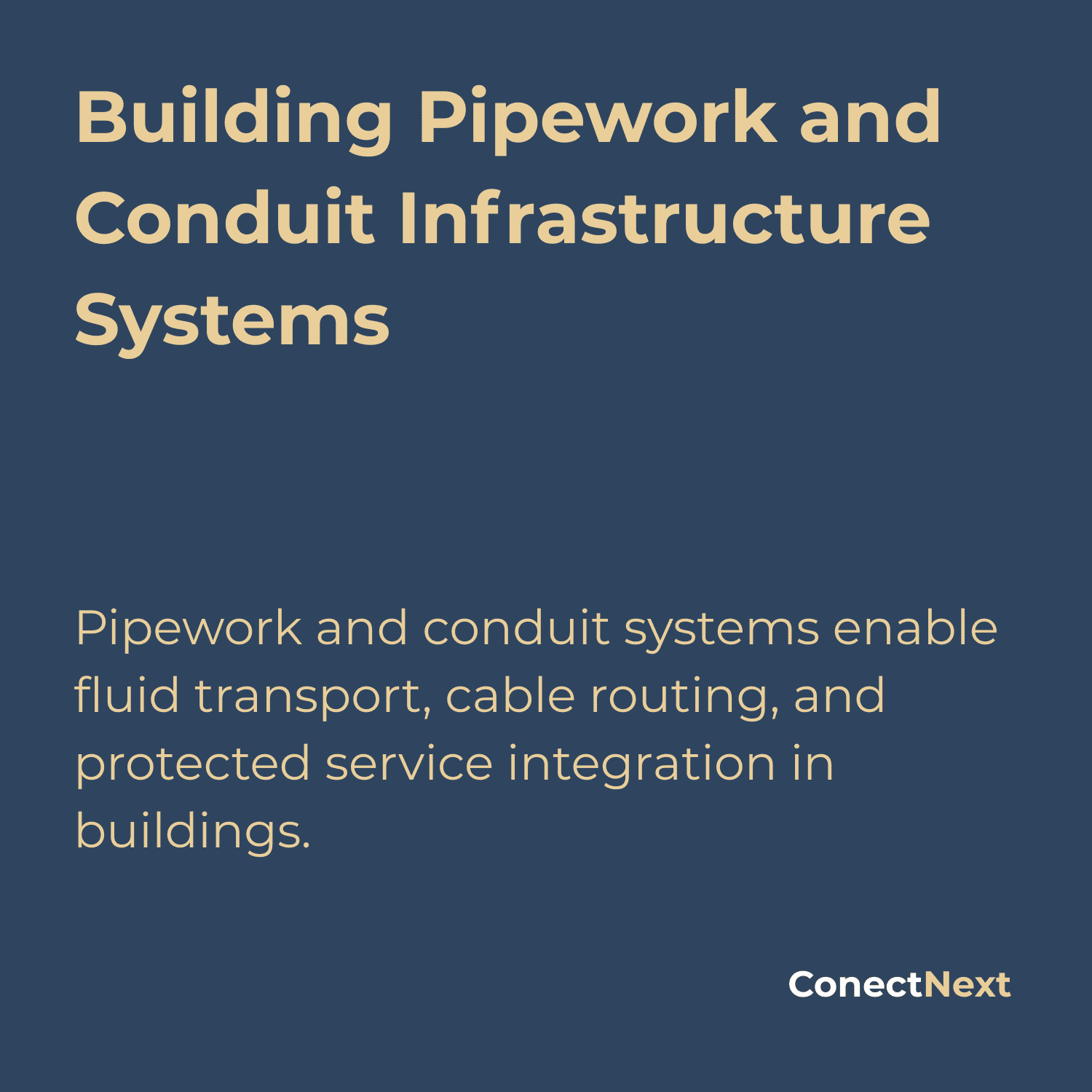 Pipework and conduit systems enable fluid transport, cable routing, and protected service integration in buildings.