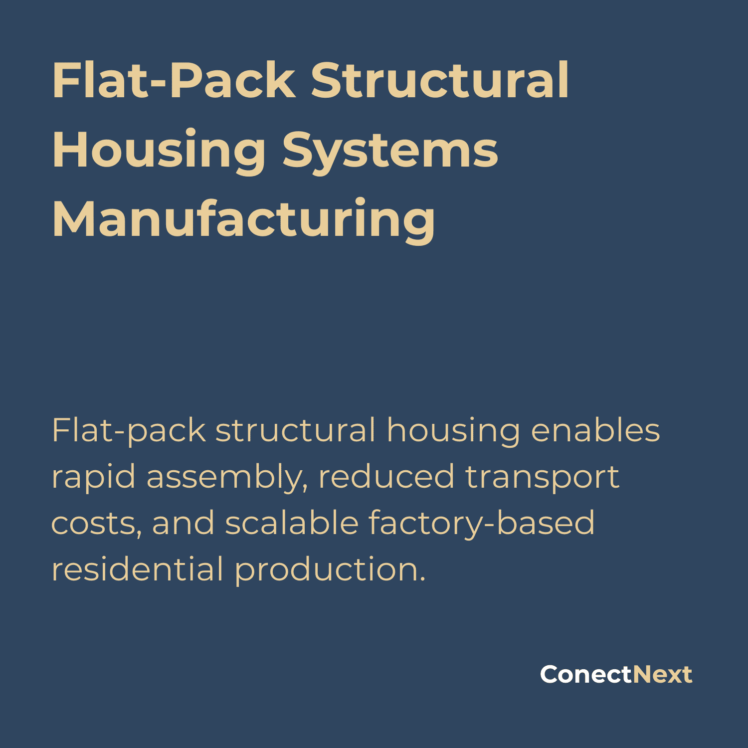 Flat-pack structural housing enables rapid assembly, reduced transport costs, and scalable factory-based residential production.