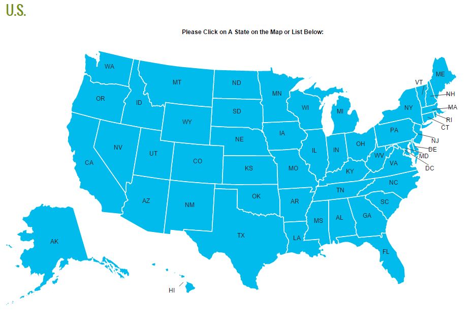 New Clickable US State Map 