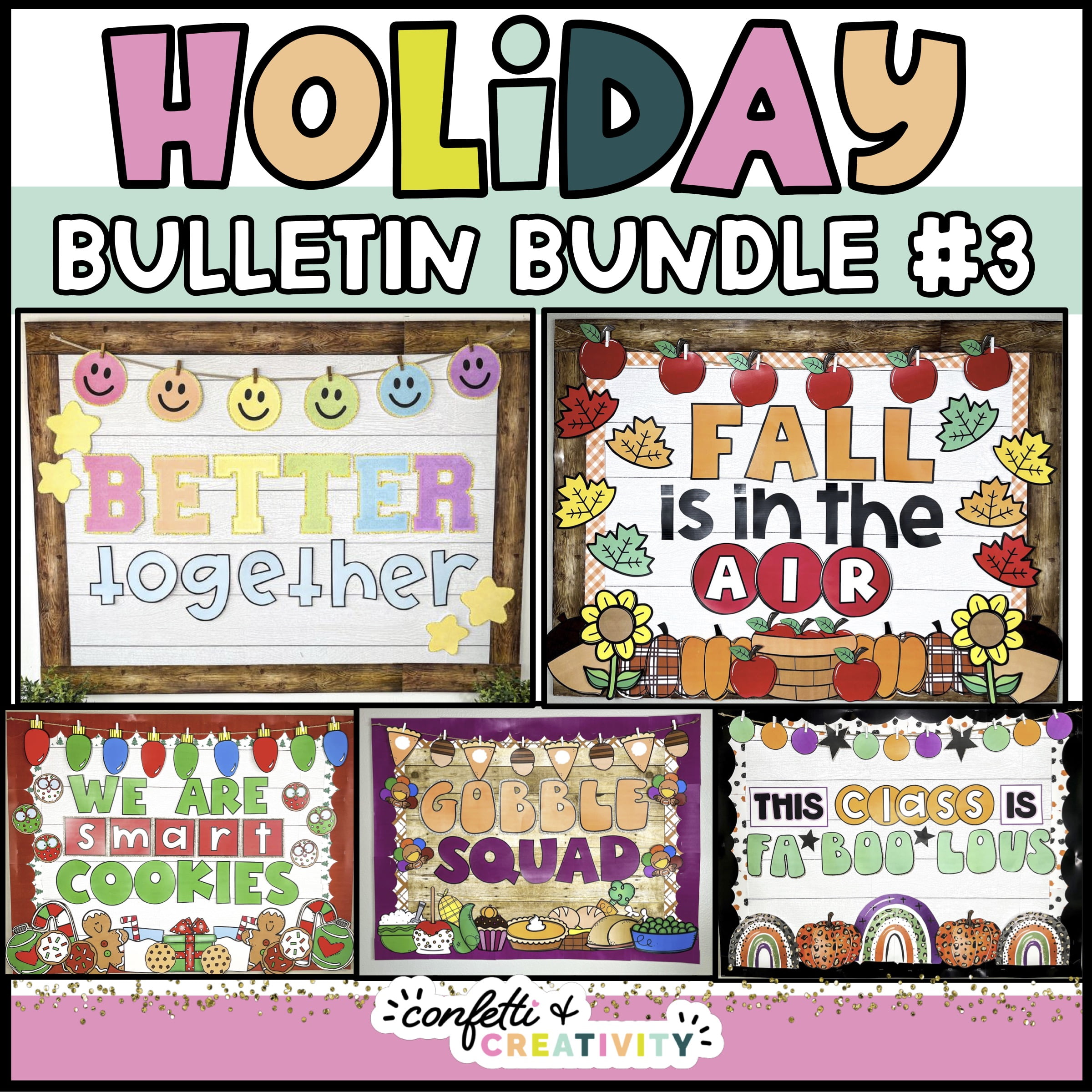 Holiday Bulletin Board Bundle 3 Confetti & Creativity
