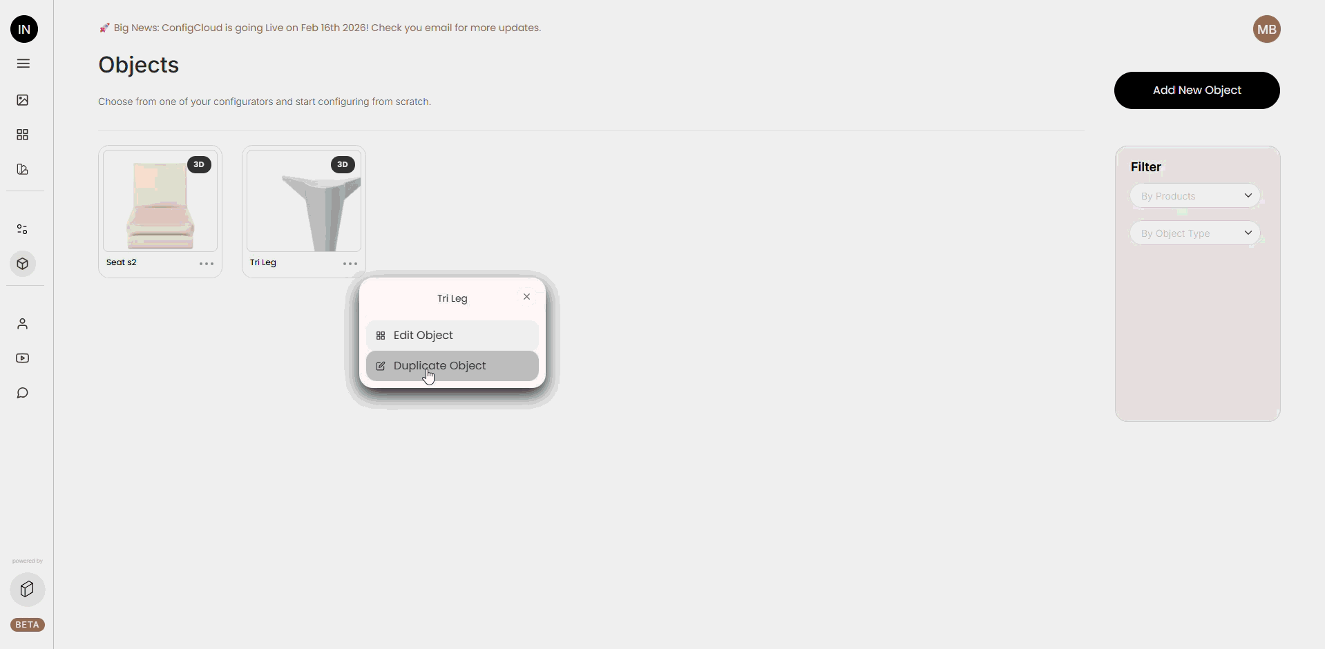 Duplicate object process