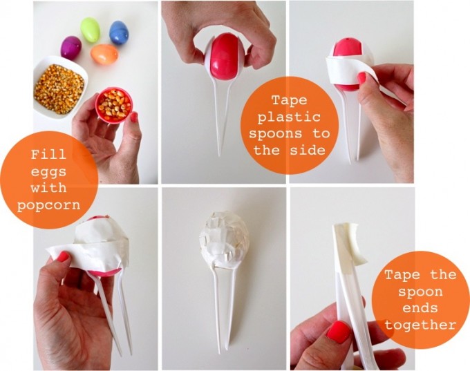 Resultado de imagen para cómo hacer maracas con cucharas  plástico