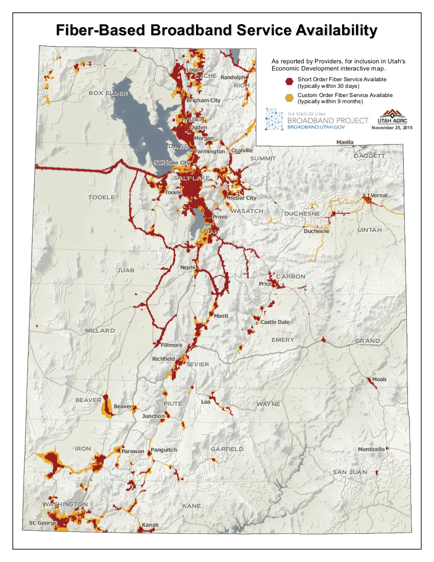 November 2015 Map Of The Month Commercial Fiber Service Statewide Nov252015 V4 