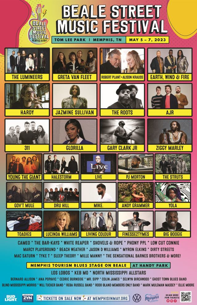 Beale Street 2023 Lineup Boasts Robert Plant And Greta Van Fleet Beale Street 2023 Lineup 
