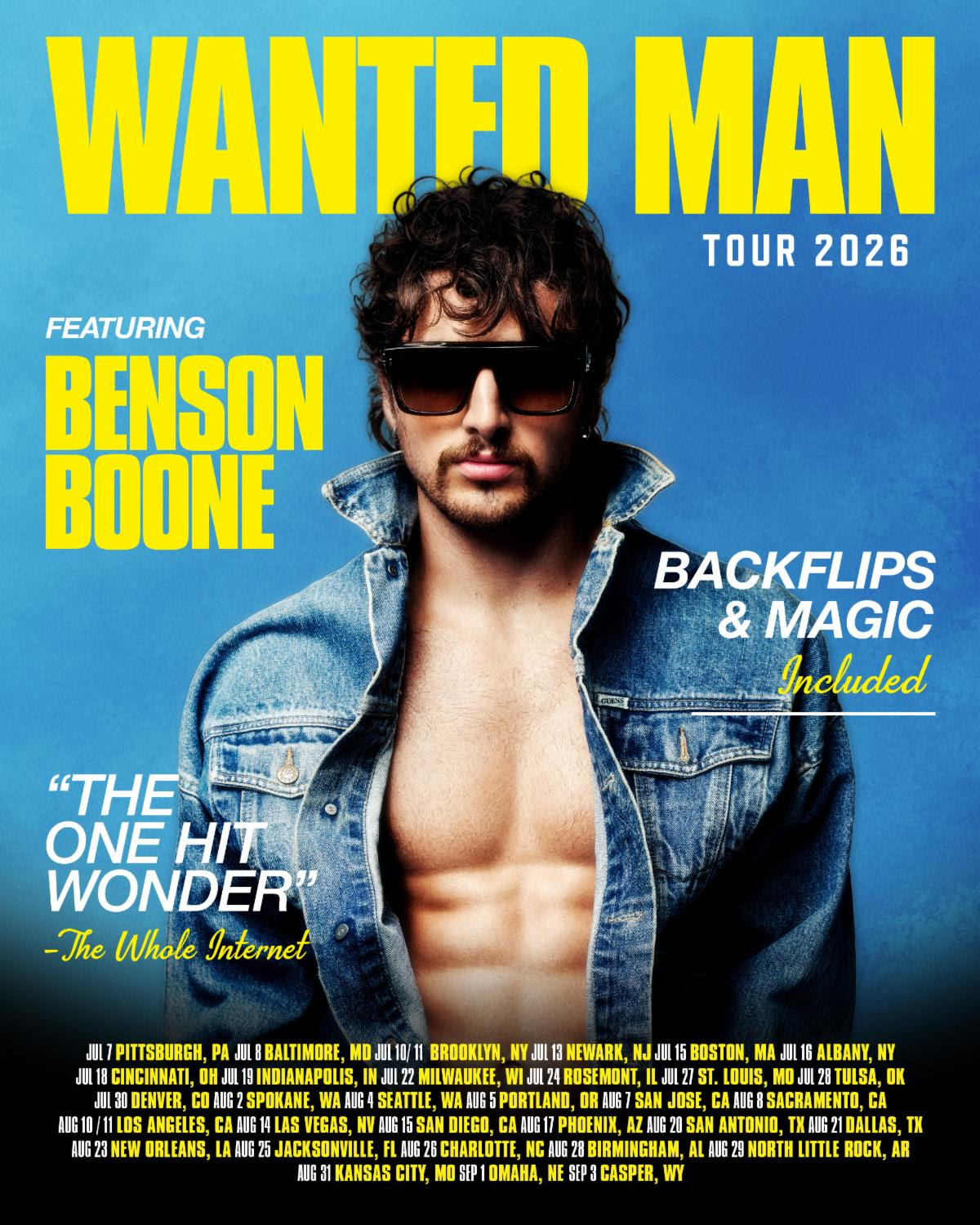 Benson Boone Announces 2026 Wanted Man Tour Benson Boone 2026 Tour 