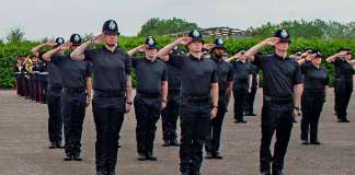 Special 50th Anniversary pass out event for Ministry of Defence Police new recruits