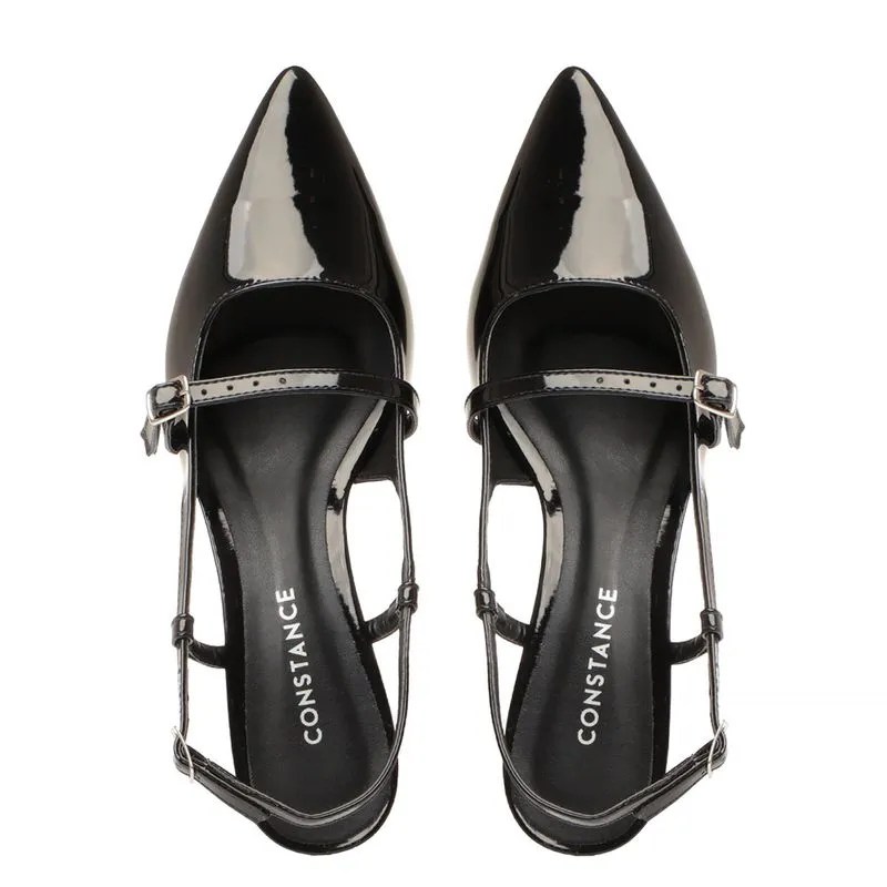 Scarpin Slingback Verniz Preto - Space Photo Collection - HD Quality