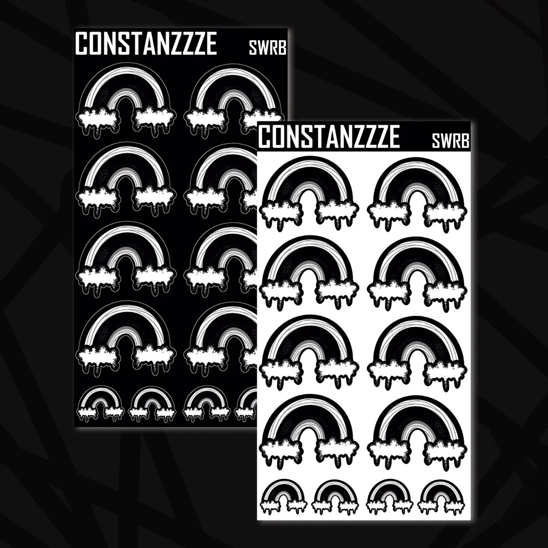 Jumbo Skull Witch Rainbow Sticker Sheet Constanzzze