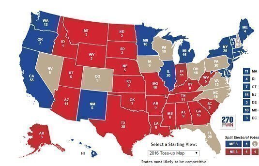 Us Election Swing States Map 535 