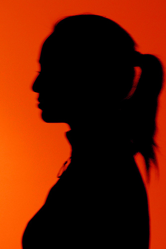 black shadow of a woman