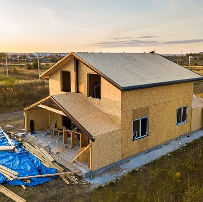 Construction,Of,New,And,Modern,Modular,House.,Walls,Made,From