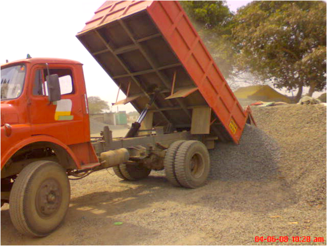 REPLENISHMENT OF MATERIAL STOCK WITH DUMPERS.