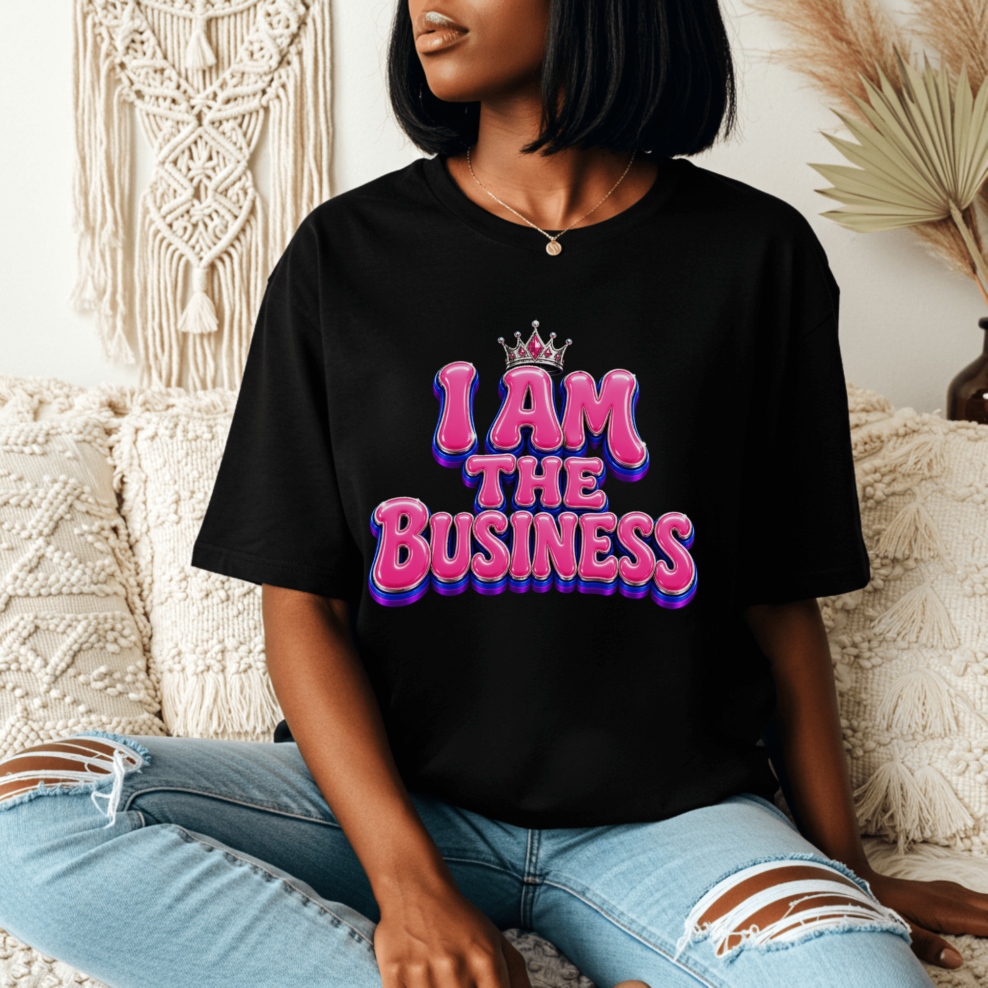 I Am The Business Crown Edition T-Shirt in black