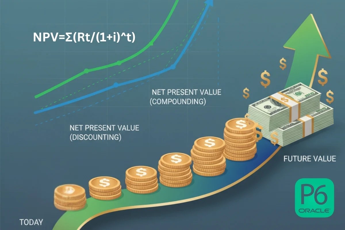 net present value calculation example for construction projects showing discounted cash flow and investment analysis