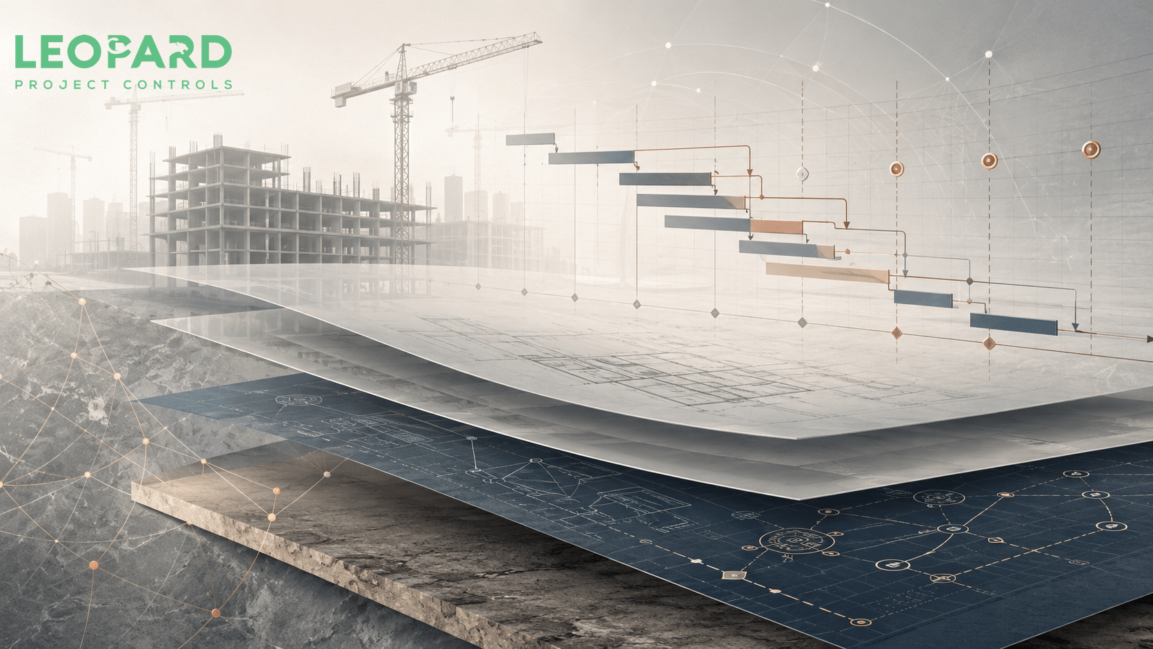 Basis of Schedule for construction showing CPM baseline, project planning assumptions, calendars, milestones, procurement, and schedule logic