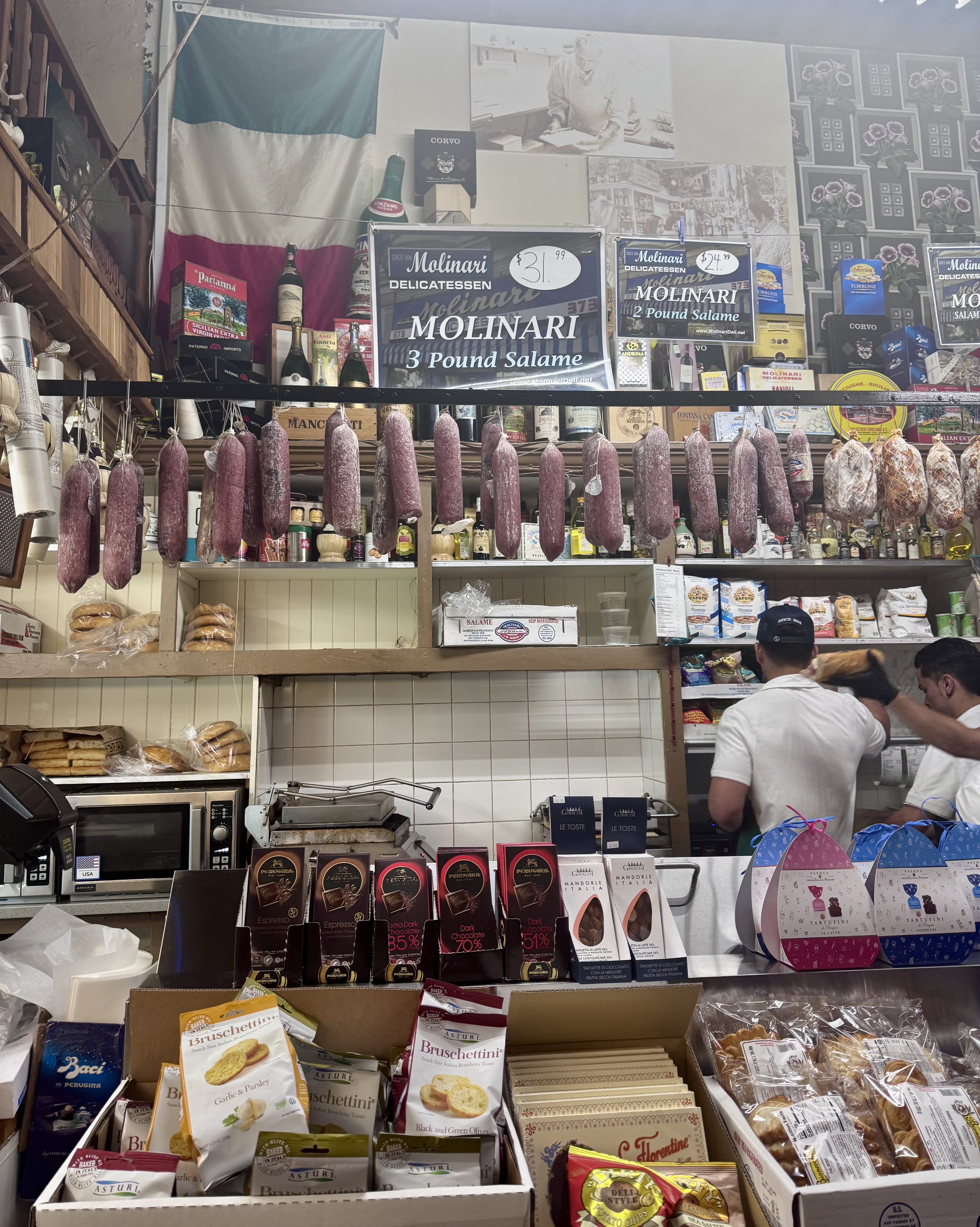 Inside Molinari Delicatessen in North Beach, San Francisco
