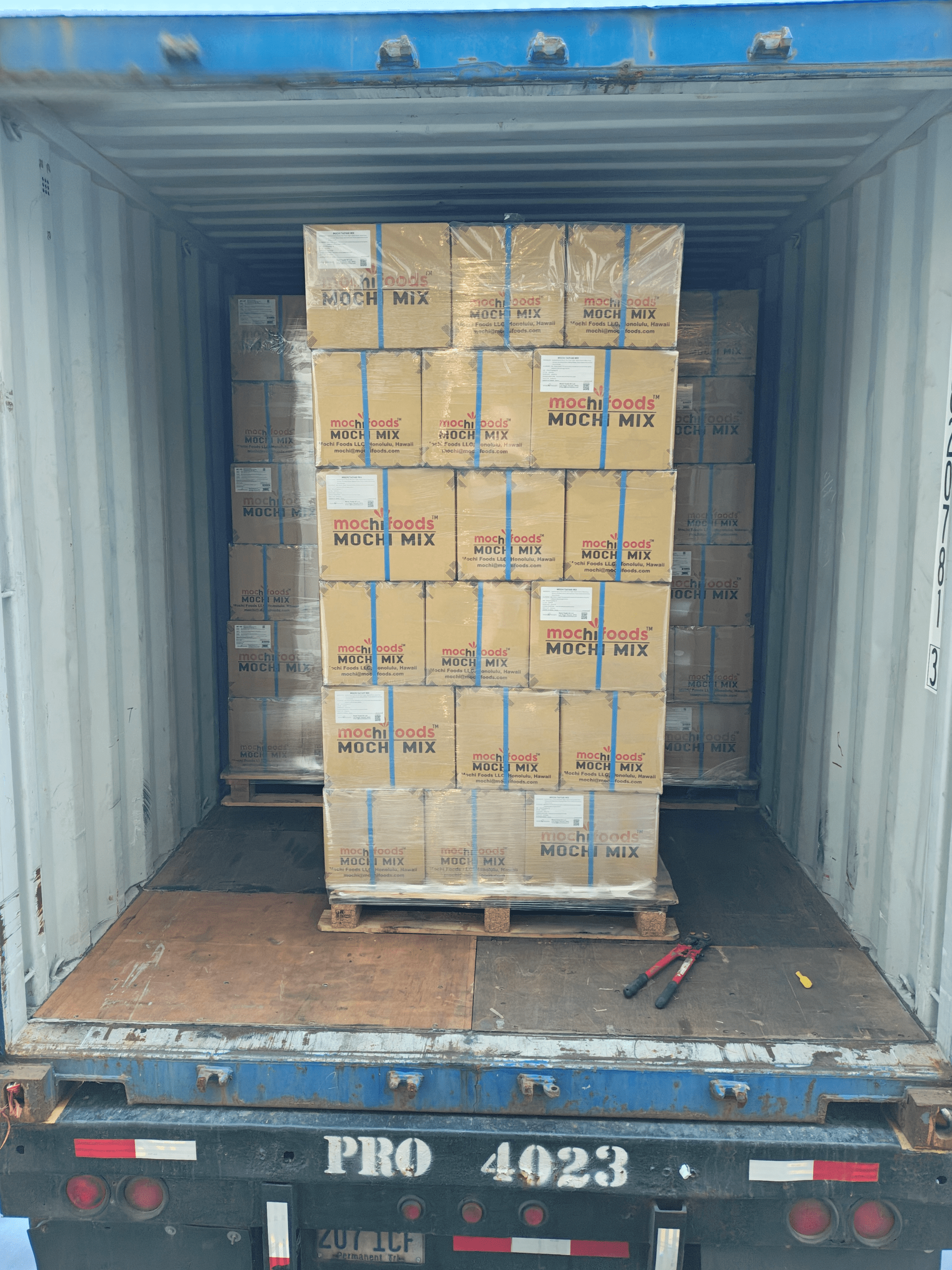 Product on an Ocean Container Prepped for Unloading/Devanning at Jacksonville FL