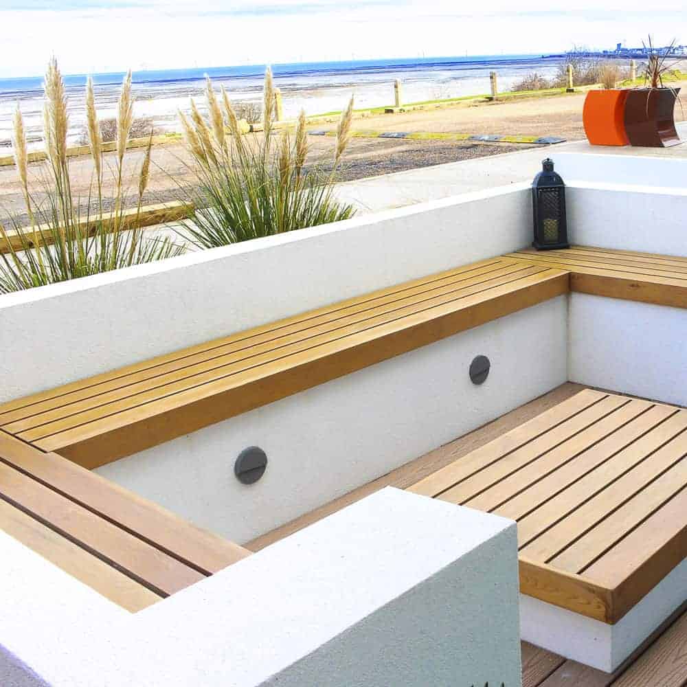 Cedar Garden Bench Seat Top 40cm Wide Contemporary Fencing