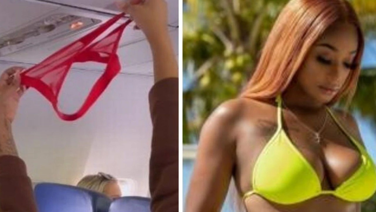 OnlyFans star Vvs Diamond airs used Victoria's Secret G-string mid-flight | news.com.au — Australia's leading news site