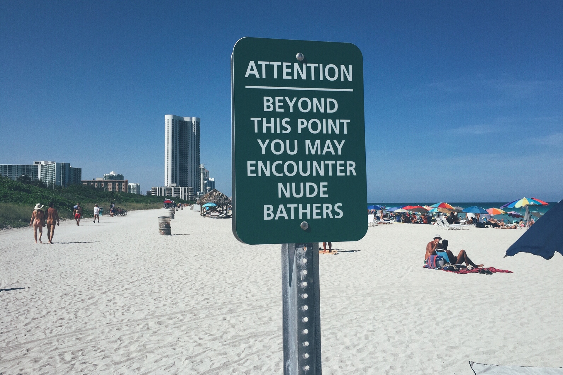 Naked beach exhibitionist