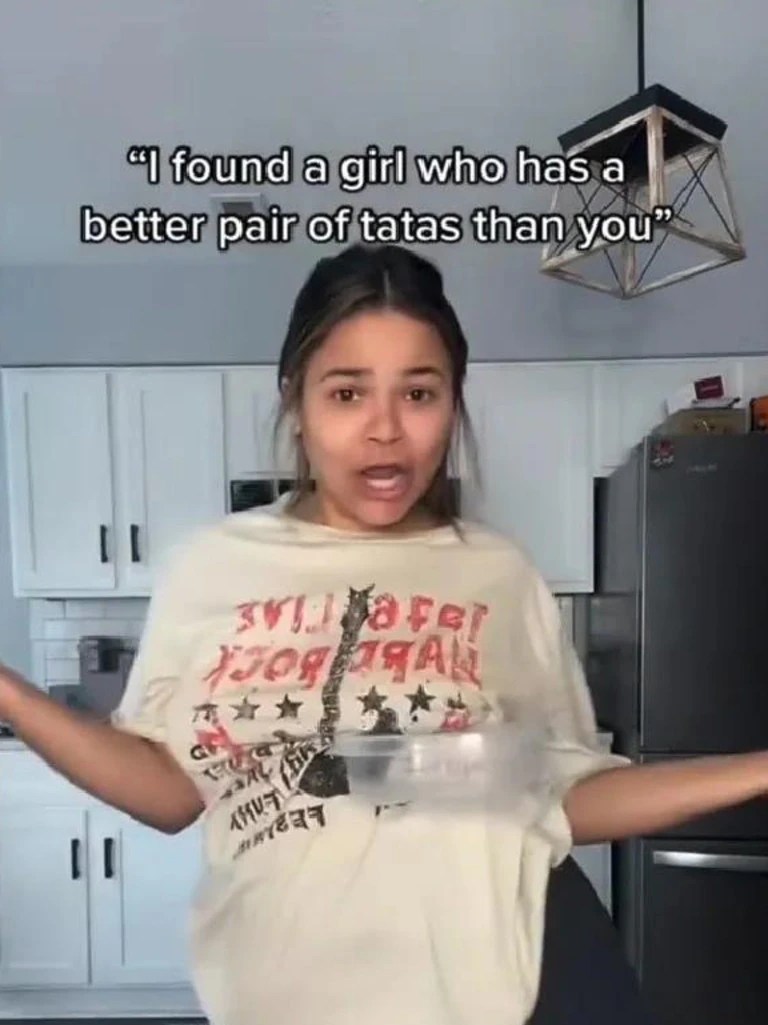 TikTok users hold items with their boobs | news.com.au — Australia's leading news site