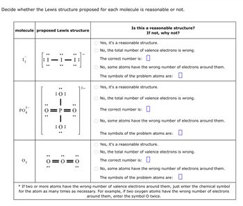 Answered: decide whether the lewis structure proposed for each molecule