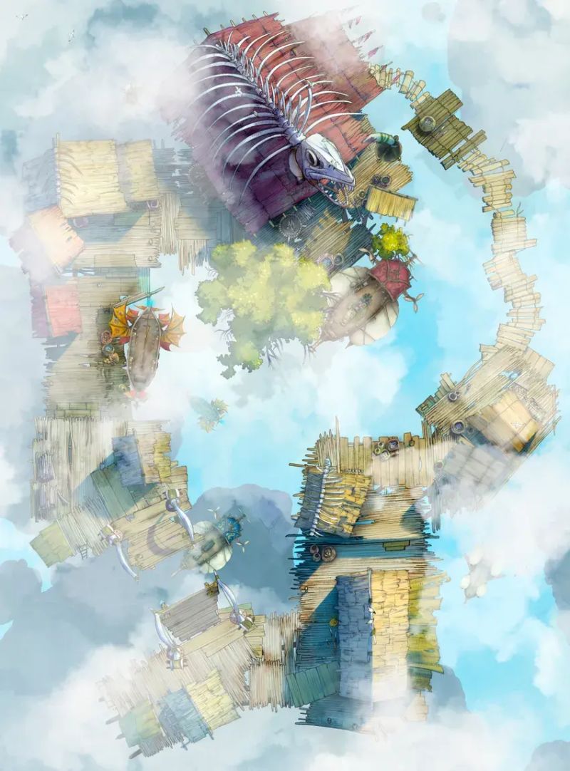 Floating Village Map Czepeku Store - Download Amazing Dark Texture | Retina