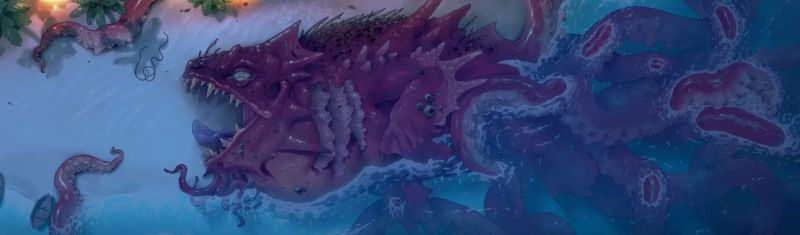 Beached Kraken Map - Dark Arts - Artistic High Resolution Collection