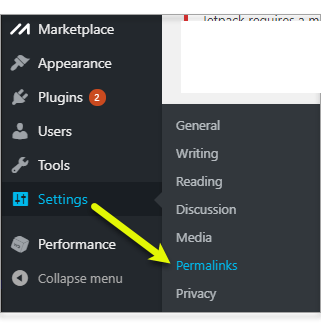 The 'settings' menu will expand providing you additional options. Wordpress How To Modify Permalinks Domain Com