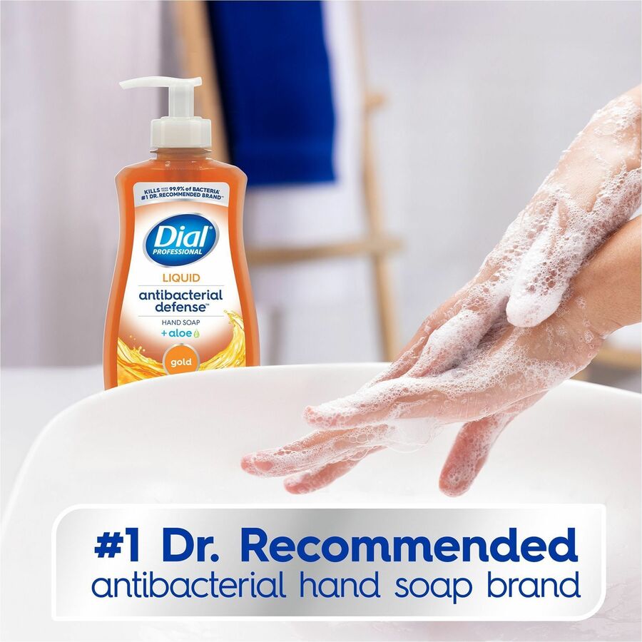 Dial Professional Antibacterial Defense Liquid Hand Soap - Fresh Scent - 11 fl oz - Pump Dispenser - Bacteria Remover - Hand, Household, Skin - Antibacterial - Gold - Recycled - Cruelty-free, Paraben-free, Phthalate-free, Silicone-free, Sulfate-free (4)