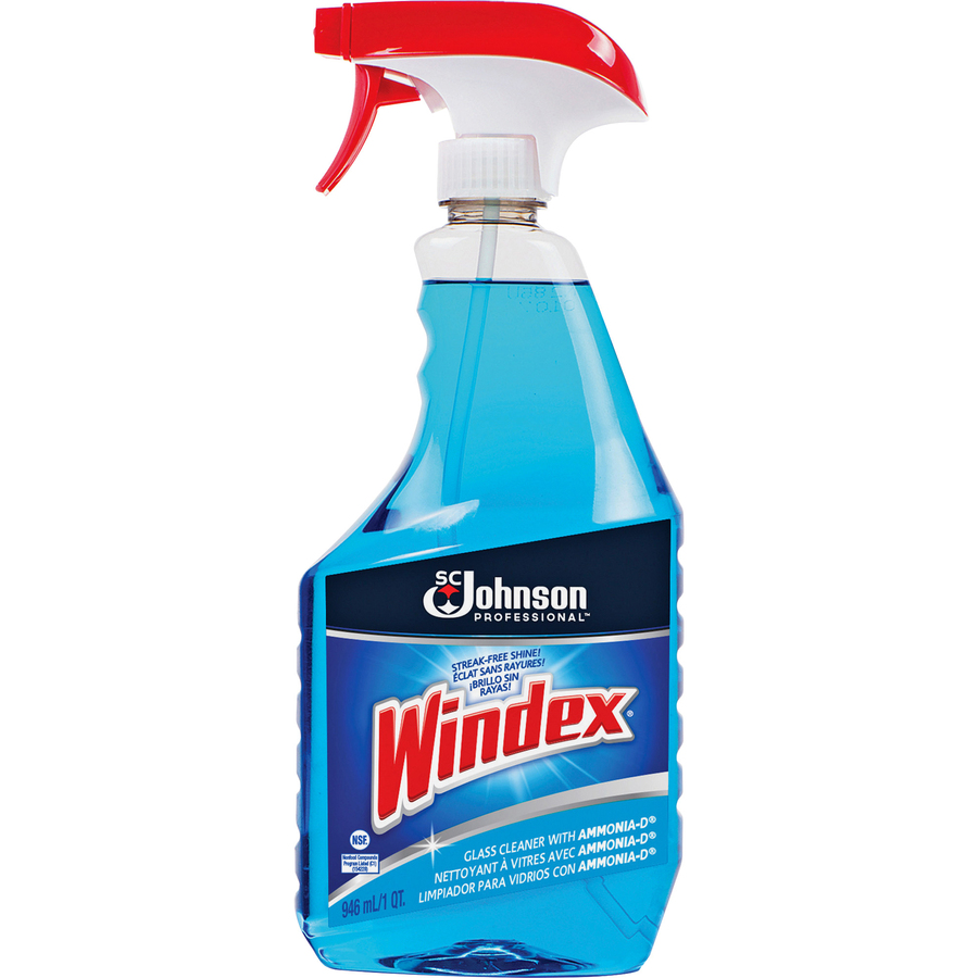 Windex Glass Cleaner Ready To Use Spray 0 25 Gal 32 Fl Oz 1 Each Blue
