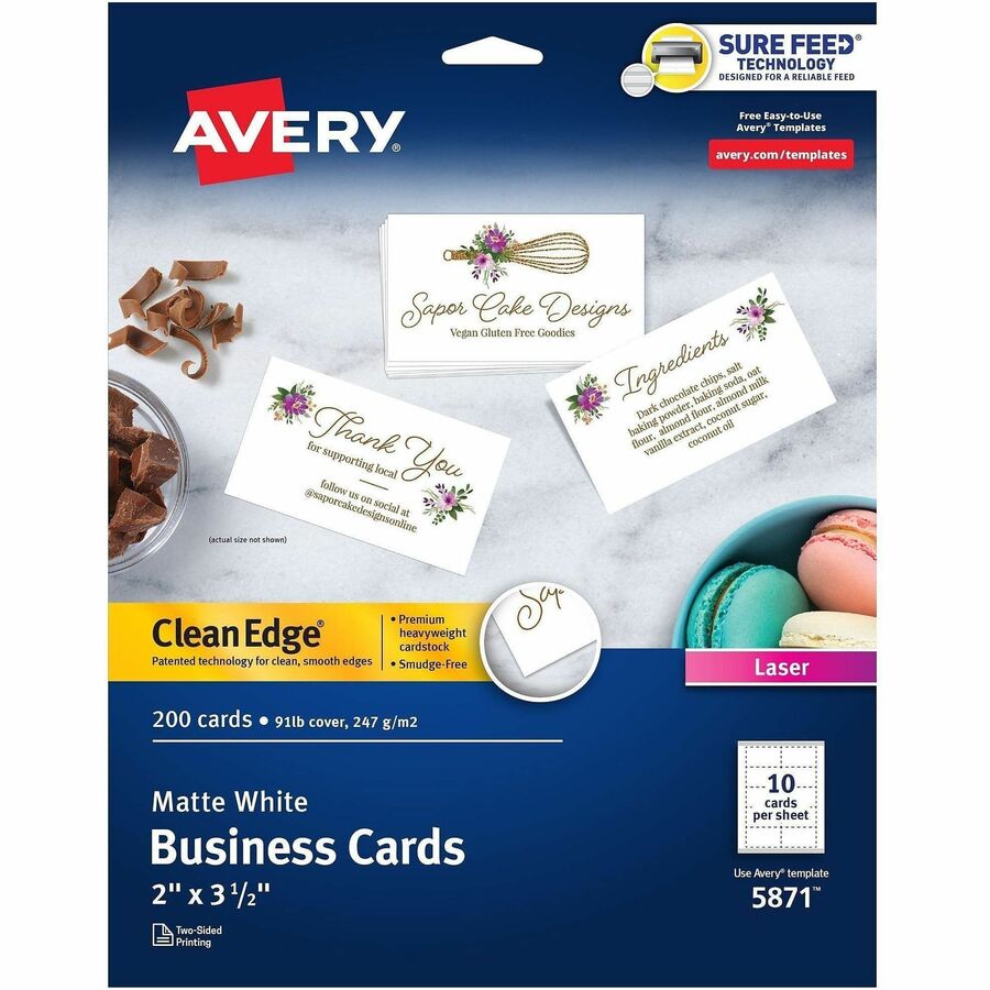 Avery 5871 Avery Clean Edge Business Card Ave5871 Ave 5871 Office Supply Hut