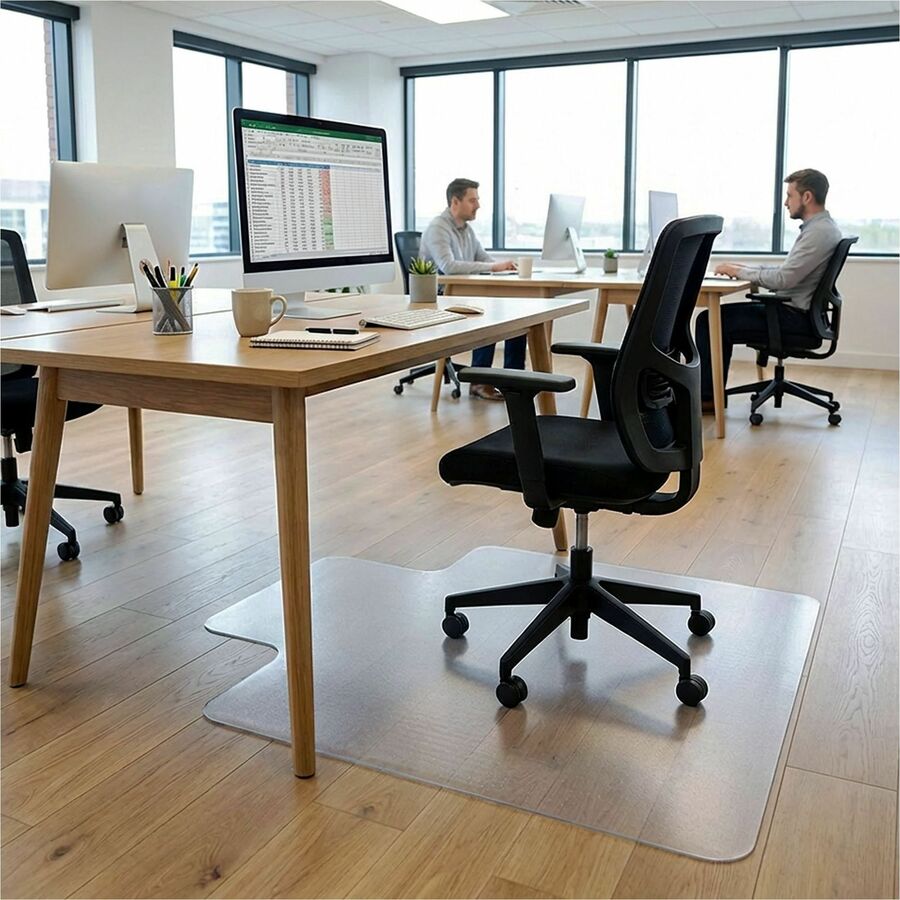 Lorell Chair Mat 53 Length X 45 Width X 95 Mil Thickness Overall 12 Length X 25 Width Lip Vinyl Clear Llr69167 Office Supply Hut