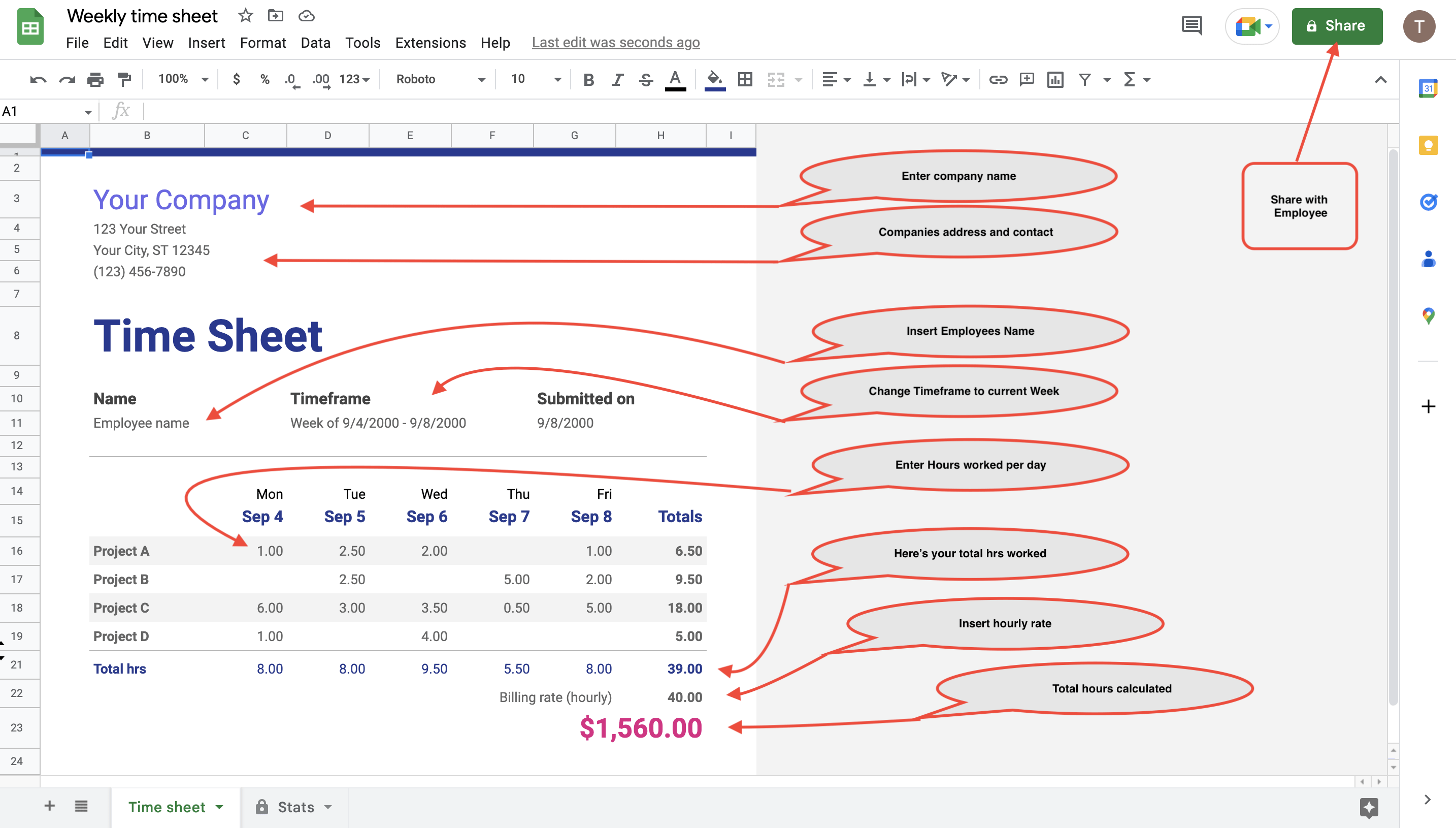 How To Create A Time Sheet Using Google Sheets 6 Steps Instructables - Best Geometric Pictures in Mobile