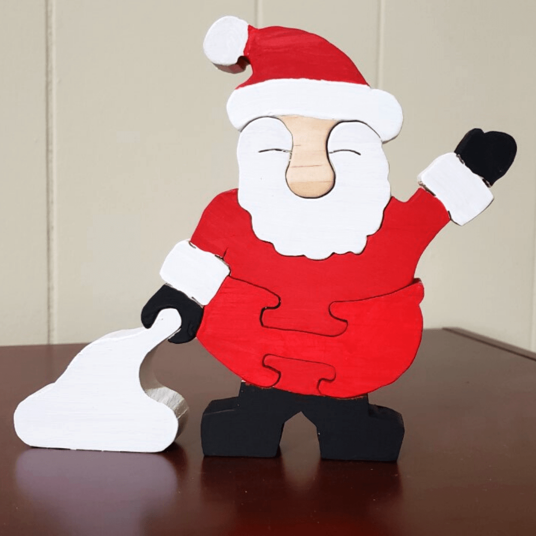 Santa Claus Segmentation Scroll Saw Pattern - Professional Vintage Image - Ultra HD