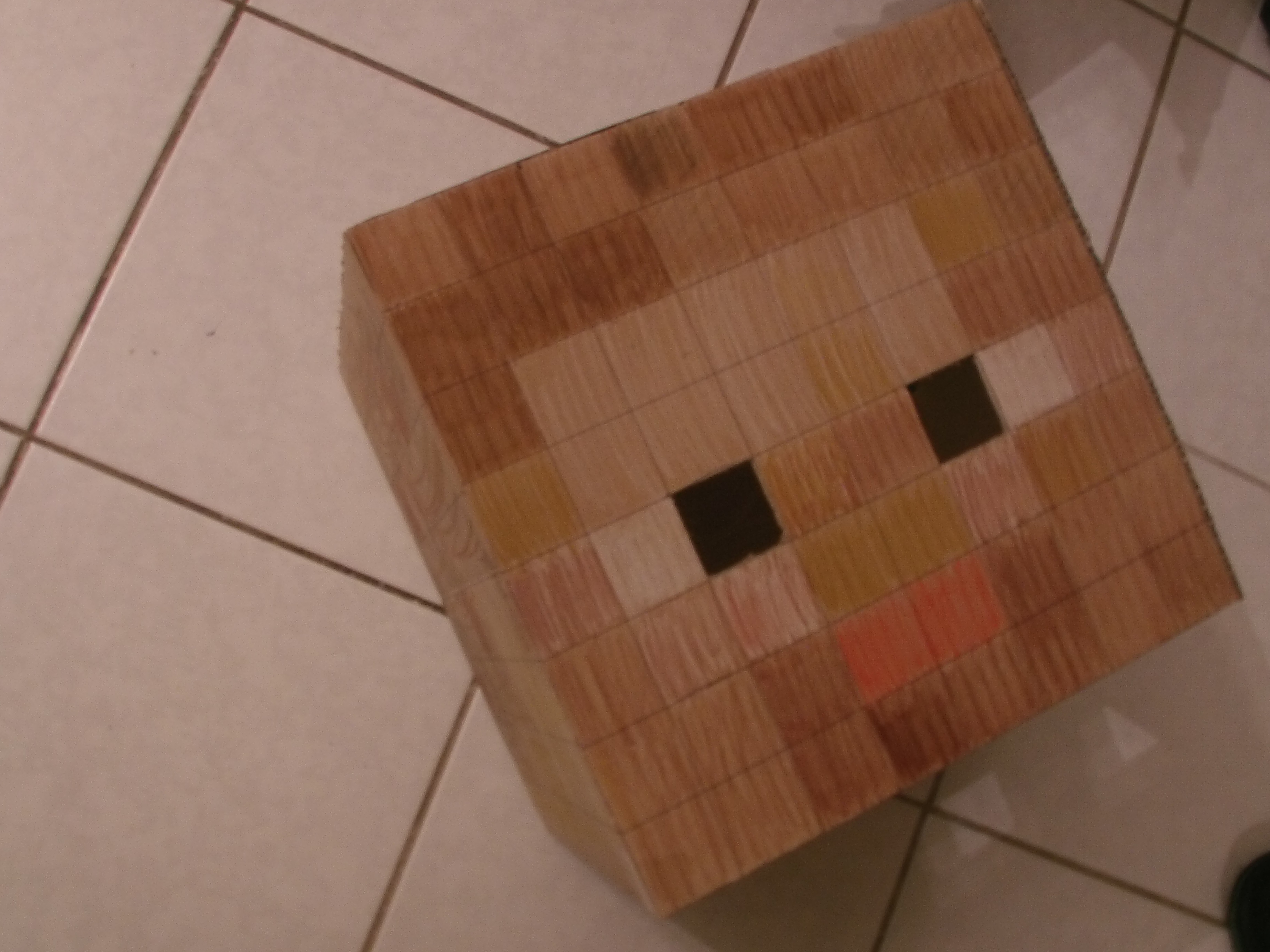 Skeleton Cardboard Head From Minecraft - Beautiful Sunset Image - Retina